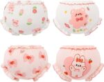 4Pcs Toddler Underwear, Infant Baby Girl Cute Bloomer Knickers, Cotton Comfortable Bloomer, Soft Breathable Shorts Panties Underwear Diaper Covers