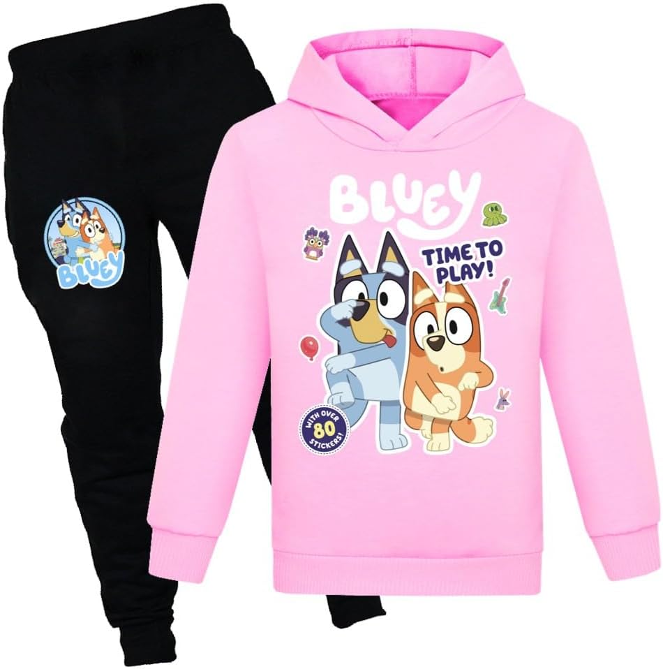 51RrNgCH8KL._AC_SL1000_.jpg Two piece set of sportswear hoodies and jogging pants for boys and girls aged 2-13 - Image 1
