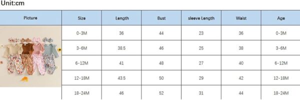 Baby Girls Romper Outfit Long Sleeve Bodysuit Floral Pants with Headband Set 3Pcs Newborn Clothes for Baby Girl 0-18 Months Fall Spring Winter - Image 8