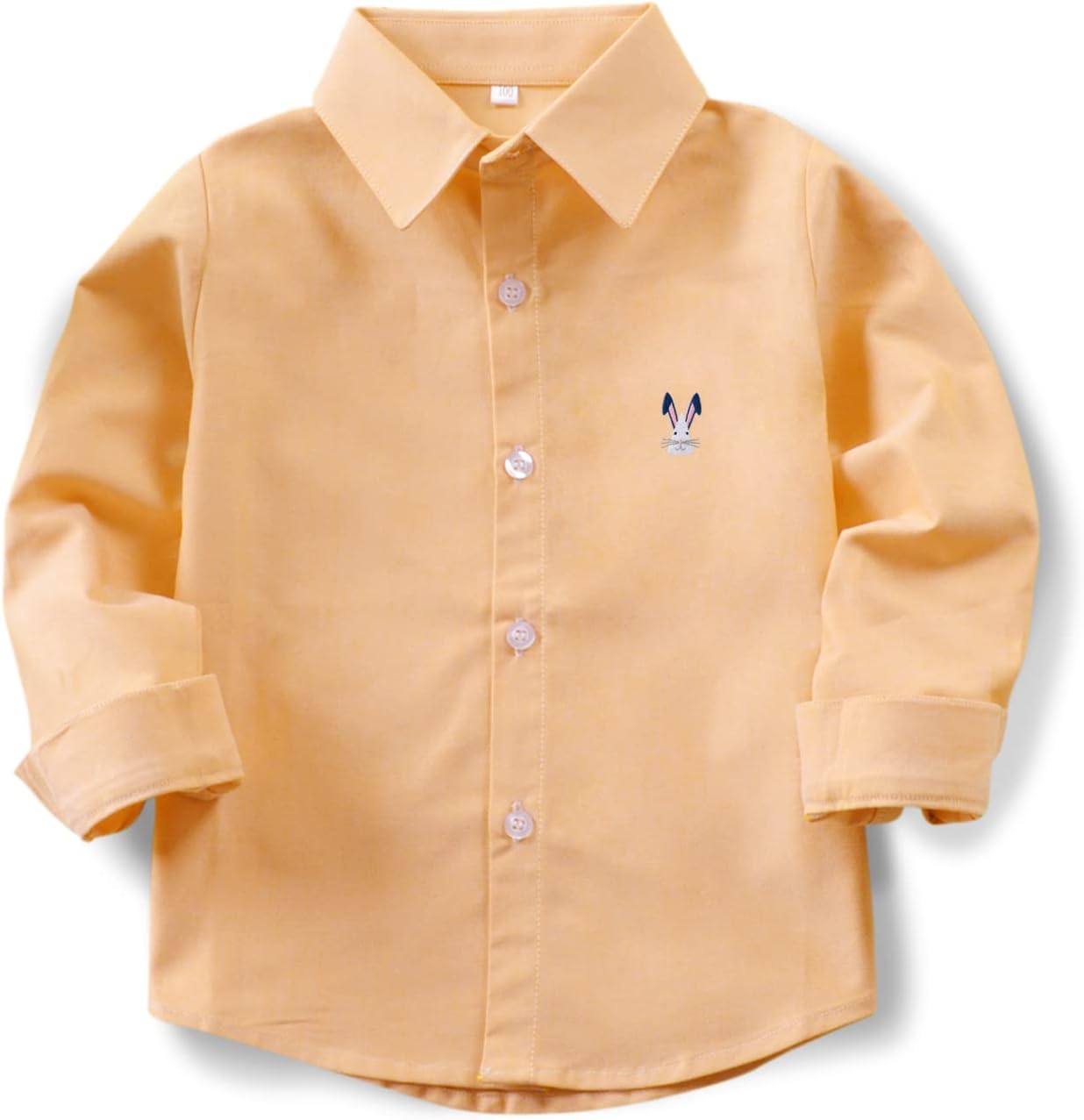 51UAkVEzHL._AC_SL1500_.jpg Aeslech Big Boys' Long Sleeve Button Down Cute Rabbit Casual Dress Easter Shirt - Image 1