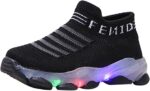 Sport Shoes Girls Boys Children Baby Run Casual Letter Led Luminous Mesh Baby Shoes Boys Casual Boots Size 4