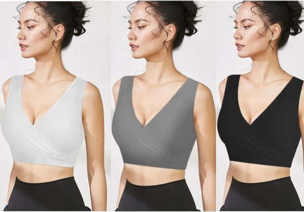 AUYAO Maternity Nursing Bras, 3 Pcs Nursing Sleep Bras, Wirefree Maternity Breastfeeding Bras, Comfortable Wireless Bra Night Sleep Top, Sleep Nursing Bras for Breastfeeding and Sleeping - Image 6