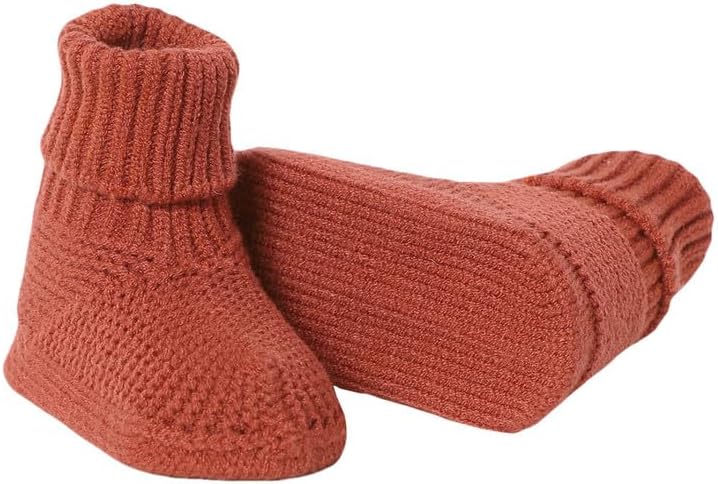51WbGKXK-sL._AC_.jpg LAWKUL Baby Booties Newborn Babe First Walkers Non-Slip Stay On Boots Crib Shoes Sock Warm Knit Booties for Infant - Image 1