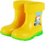 SRTUMEY Clearance Kids Baby Warm Wellies Cute Print Waterproof Rain Boots Toddler Boys Girls Winter Fleece Lined Boots Non Slip Thermal Wellington Boots - Image 4
