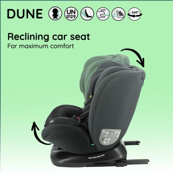 Nania - Dune Car seat 360° Swivel I-Size 40-150 cm - Evolutive from Birth to About 12 Years - Group 0+/1/2/3 - isofix attachments - Side Protectors - Image 7