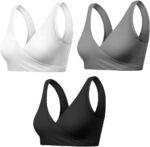 AUYAO Maternity Nursing Bras, 3 Pcs Nursing Sleep Bras, Wirefree Maternity Breastfeeding Bras, Comfortable Wireless Bra Night Sleep Top, Sleep Nursing Bras for Breastfeeding and Sleeping - Image 8