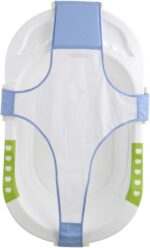 Coo11 Baby Bath Seat Support Pad, Adjustable Net for Bathtub, Non-Slip Universal Bath Seat Cushion Baby Accessories, Safety Four-Pointed Buckle Floating Bathing for Newborn (Blue) - Image 2