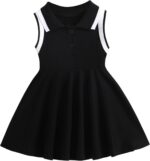WISREMT Baby Toddler Girls Tank Dress Sleeveless Athletic Dresses Tennis Golf Shirt Dress High Waist Pleated Skirt 3M-3Y