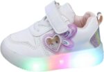 SRTUMEY Trainers Girls Toddler Children Baby Athletic Shoes Kids Led Light Up Luminous Sneakers Boots Outdoor Non-Slip Sport Running Shoes