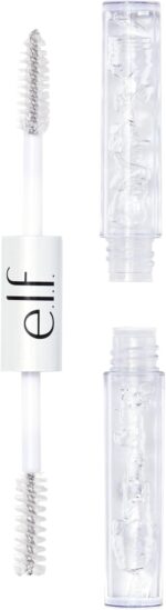 e.l.f. Clear Brow & Lash Mascara, Glossy, Shiny, Lightweight, Easy To Use, Conditions Hairs, Gives Brows Soft Flexible Hold, Compact, All-Day Wear 2.5ml, crystal (clear)