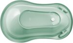 keeeper Funny Farm Ergonomic Baby Bath with Plug, For Babies From 0 to Approx. 12 Months, 84 cm, Maria, Nordic Green - Image 3
