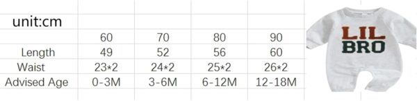 Geagodelia Newborn Baby Boy Letter Printed Little Brother Round Neck Long Sleeve Outfit Clothes Jumpsuit Sweatshirt Pullover Set - Image 6