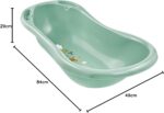 keeeper Funny Farm Ergonomic Baby Bath with Plug, For Babies From 0 to Approx. 12 Months, 84 cm, Maria, Nordic Green - Image 7
