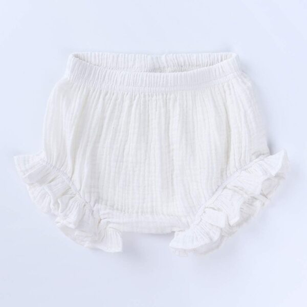 ZFTTZYMX Baby Girls Ruffle Bloomer Shorts Toddler Cute Cotton Linen Panty Diaper Covers - Image 2