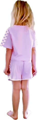 BOVOSHA Girls Summer Clothes Kids Outfit Short Sleeve Crop Top ＋ Plaid Shorts Set Kids Sports Tracksuit - Image 4