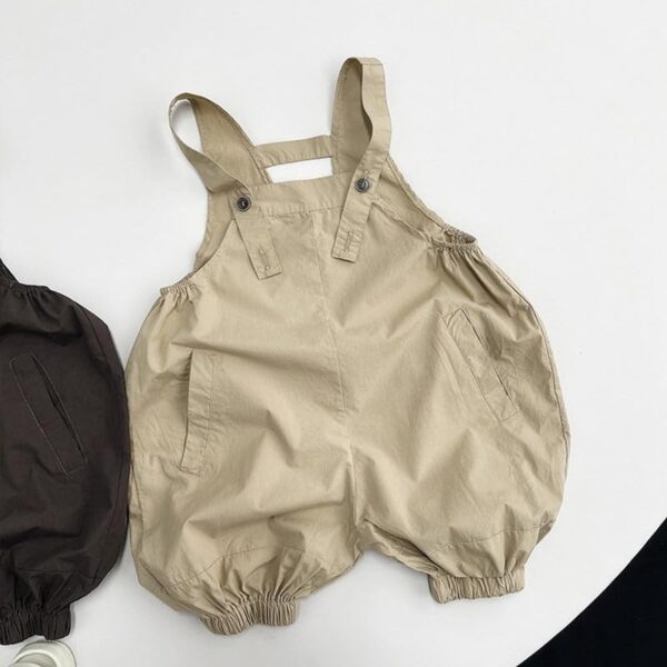 Boodtag Kids Toddler Boys Girls Sleeveless Bloomer Overall Wide Leg with Straps Casual Cotton Dungaree Bib Pants Soft Breathable Spring Summer - Image 2