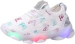 SRTUMEY Clearance Toddler Baby Athletic Trainers Kids Boys Girls Led Light Up Luminous Sneakers Children Non-Slip Sport Shoes Running Shoes