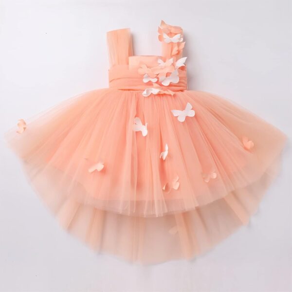 Toddlers Flower Girls Dress Kids Baby A-line Butterflies Decorate Sleeveless Tutu Dress for Princess Party Wedding Birthday Bridesmaid - Image 5