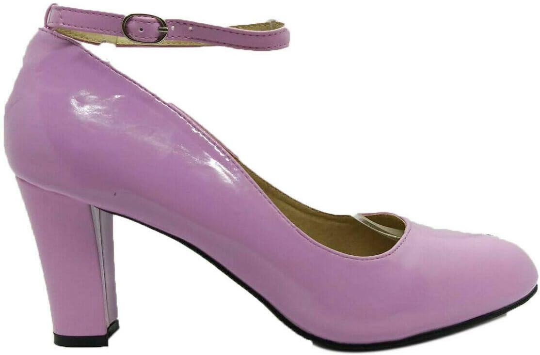 51kYkIbGzL._AC_SL1138_.jpg Womens Ladies Block Heel Ankle Strap Work Court Evening Dress Girls Shoes Pumps UK Size 3-12 - Image 1