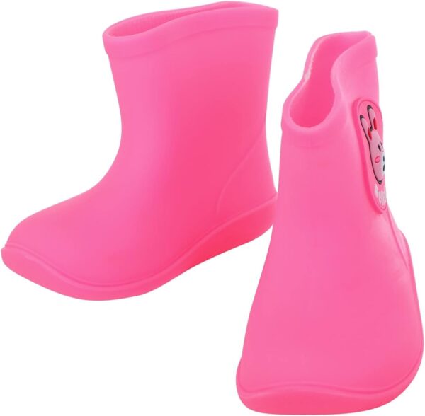 Toddler Soft Sole Rubber Rain Boots Baby Boys Girls 𝗪aterproof Lightweight Cozy Rain Shoes Booties Outdoor Flat Shoes Baby Girl Winter Boots Size 4 Baby Snow Boots 12 Months (Pink, 4-5 Years) - Image 5