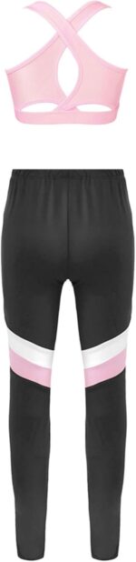 iEFiEL Kids Girls 2 Piece Outfits Crop Top Sports Bras and Athletic Leggings Set Yoga Pants Tracksuit Activewear Set - Image 2
