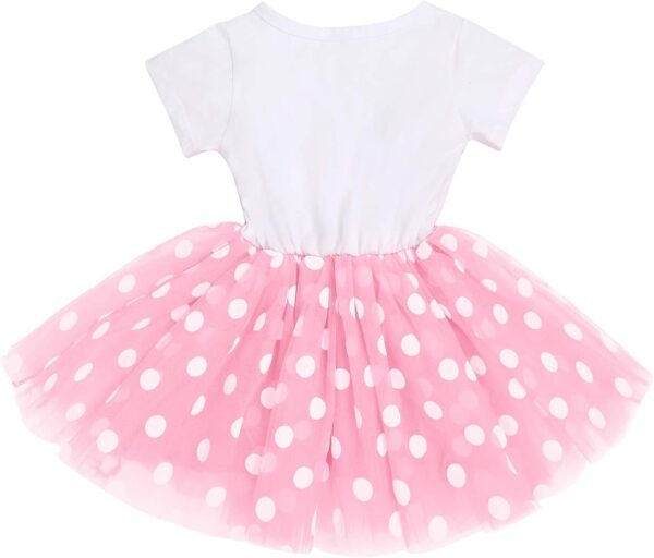 Baby Girl Toddler Kids 1st / 3rd Birthday Party Dress Cotton Short Sleeve Princess Tulle Dresses with Sequin Bowknot Headband 2pcs Cake Smash Outfit - Image 3