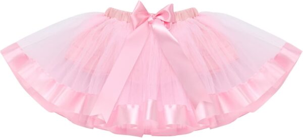 FYMNSI Baby Girl 1st Birthday Outfit Flower Printed Cotton Short Sleeve Romper Tutu Tulle Skirt Crown Headband 3pcs Set - Image 4