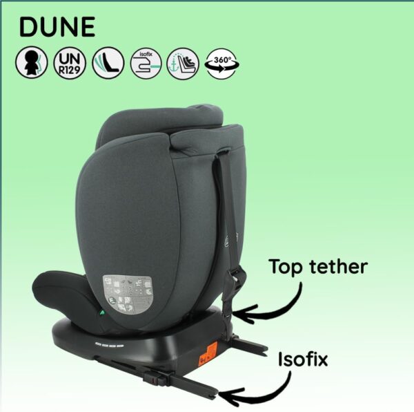Nania - Dune Car seat 360° Swivel I-Size 40-150 cm - Evolutive from Birth to About 12 Years - Group 0+/1/2/3 - isofix attachments - Side Protectors - Image 5