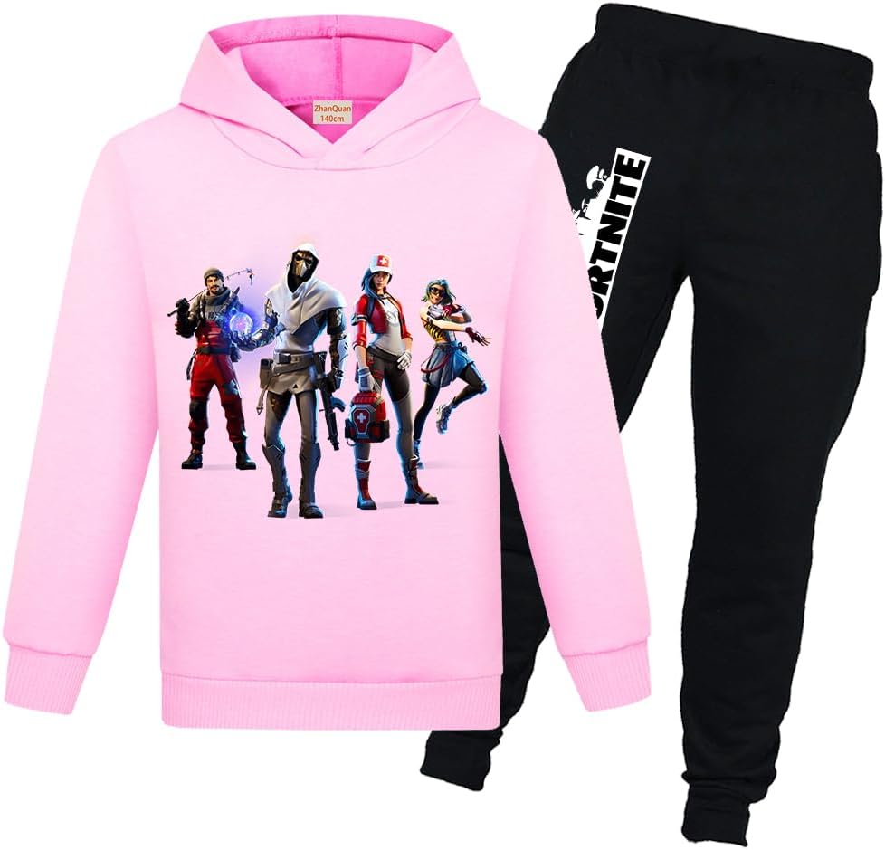 51uH7kN6QL._AC_SL1000_.jpg Kids Tracksuit 2 Piece Set for Girls Boys Outfit 2 Piece Hoodie and Jogging Pants Clothes - Image 1