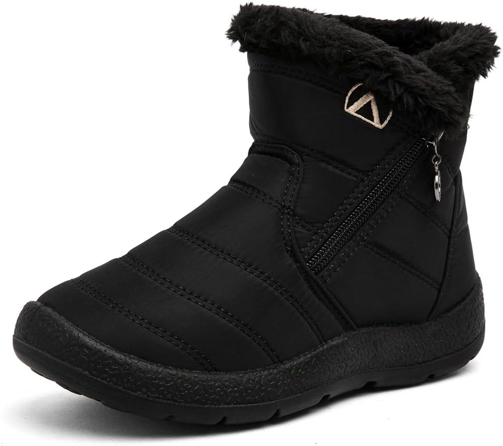 51ufg1j8zeL._AC_SL1000_.jpg VTASQ Kids Snow Boots Boys Girls Fur Lined Warm Ankle Boots Outdoor Waterproof Winter Boots Non-Slip Cotton Shoe Slip On Walking Boots (Little Kid/Big Kid) - Image 1