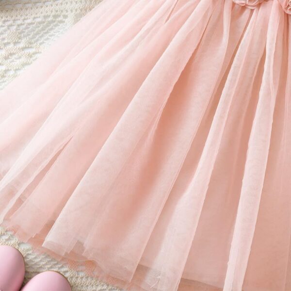 JiAmy Toddler Girl Tulle Dress Princess Casual Summer Strap Flower Sundress Mesh Sleeveless Kids Baby Dresses for Age 2-6 - Image 5