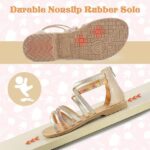 FUPPIA Girls Sandals Princess Open Toe Strappy Sandals Zipper Gladiator Flats Sandals Summer Flat Shoes - Image 4