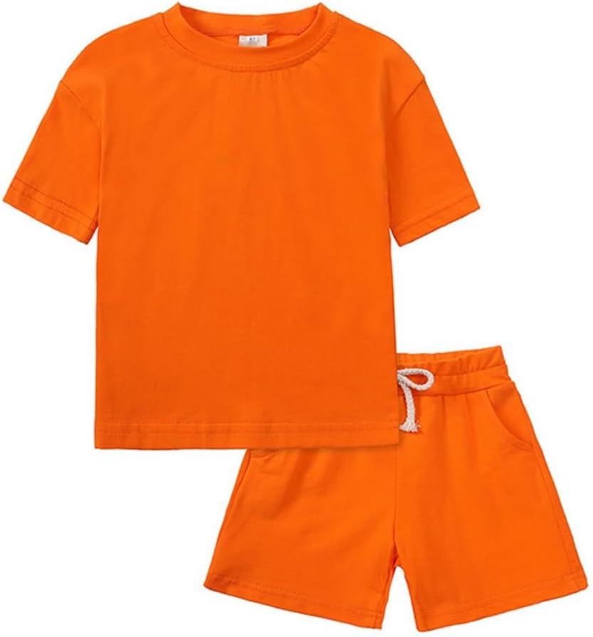 51vkxJkf10L._AC_SL1001_.jpg Hotfiary Boy Girls T-Shirt and Shorts Set Toddler Baby kids Clothes Summer Short Set 2pcs Outfits Clothing Sets Tracksuits - Image 1