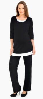 Elizabeth Brown Maternity Women's Bootcut Over Bump Maternity Trousers Black (26-28 Regular) - Image 3