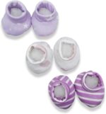 JEB TIFL Baby Booties - Pack of 3 - Soft & Adjustable, 100% Cotton Machine Washable, Essentials for Newborns