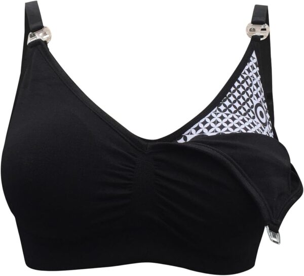 Maya Lux Comfort Bra - Pregnancy, Breastfeeding Bra with Reminder Clasp - Seamless Design - with Original BabyFocus Print - Use with Foam Pads or Breast Pads - Image 2