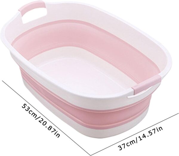 Toddler Bath Tub Toddler Bath Foldable Baby Bath Travel Baby Bath Folding Pet Bathtub with Water Drain Plug - Small Pets Bathtub for Toddler Kids Bath Tub Bathing Tubs 0-36 Month - Image 4