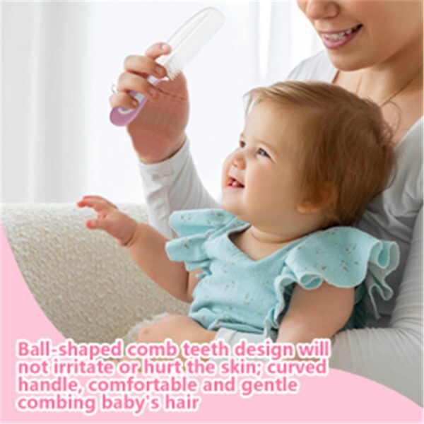 Baby Hair Brush and Comb Sets, New Born Baby Hair Brushes, Perfect Baby Registry Gift for Newborns(Pink) - Image 7