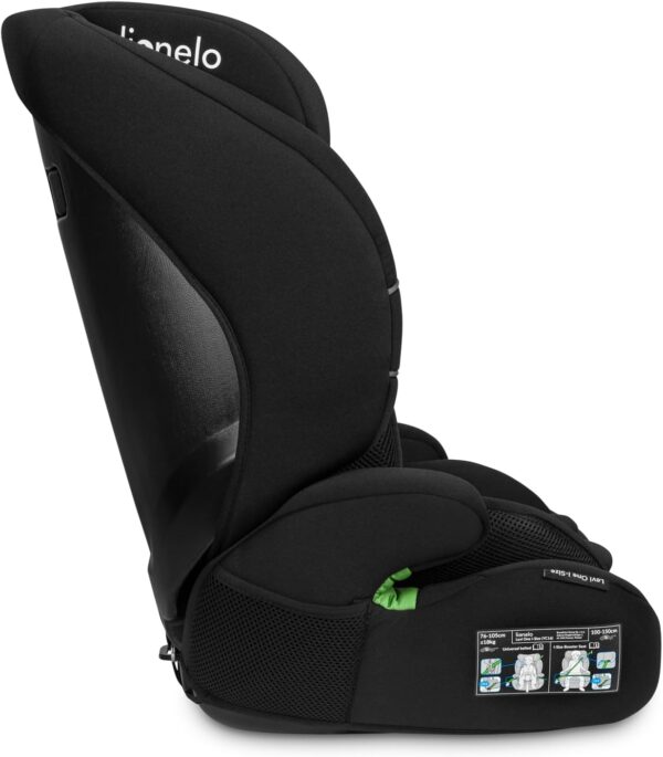Lionelo Levi Adjustable Car Seat for 9-36kg Transforms with Your Child from Infant to 12 Years, Multi-Level Headrest & Insert Options, Enhanced Side Protection, Easy Install & Wash (ONE, Carbon) - Image 4