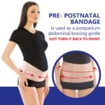 TOROS-GROUP Maternity Belt Adjustable Pelvic & Back Support Pre-, Postnatal Abdominal Binder Small Beige - Image 2