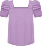 Arshiner Girls Clothing Sets Kids Fashion T-shirts with Trousers Set Puff Sleeves Top with Printed Trousers Set Summer Casual Outfits for Girls 5-14 Years - Image 6