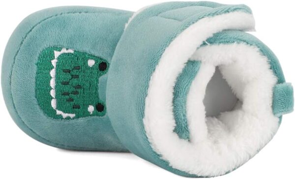 Matt Keely Baby Boys Girls Cartoon Anti Slip Soft Sole Thick Slipper Booties Infant Crib Shoes for Toddler Crawler Winter Boots with Plush Lining - Image 5