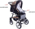 GaGaDumi Urbano 3 in 1 pram Stroller with car seat Complete Set Including Baby seat Buggy Diaper Bag rain Protection Mosquito net Solid Full Tires Gray - Image 7