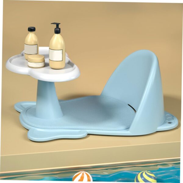 TOBBOMEY Child Bath Seat Baby Tub Chair Strong Suction Cups Comfortable Bathing Great Baby Shower Birthday Green - Image 3