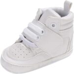 Spring And Summer Children Baby Toddler Shoes Boys And Girls Floor Sports Shoes Flat Bottom Breathable Light High Top Solid Color Baby Boy Boots (White, 0-6 Months)