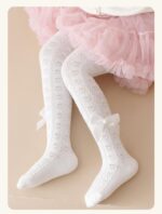 CHUNG Baby Girls Toddlers Infant Thin Mesh Tights Newborn Bowknot Stockings Leggings 0-5Years for Summer - Image 3