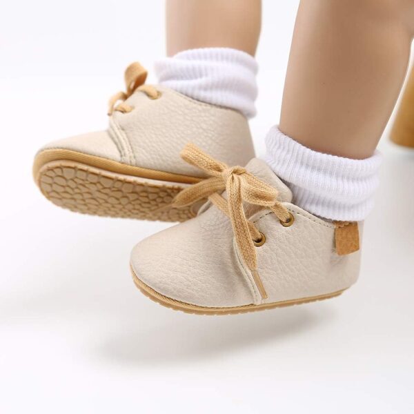 LACOFIA Baby Boys Sneakers Lace-up Oxford Shoes Infant Anti-Slip First Walking Shoes - Image 5