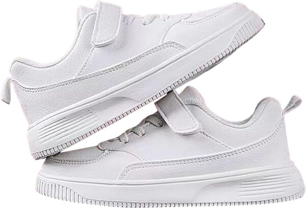 Boys Girls Sneakers Kids Sports Athletic Shoes Walking Shoes Little Kid/Big Kid Children PU Leather Hook and Loop Sneaker Non Slip Breathable Waterproof Anti-Slip - Image 4