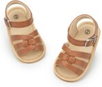 Infant Baby Girls Summer Sandals Newborn Bow-Knot Open Toe Beach Shoes Casual Lightweight Anti Slip Sole Flat