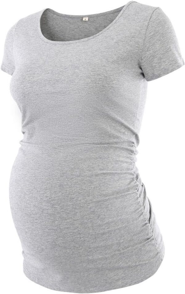 Love2Mi 3PCS Maternity Shirt Short Sleeves Maternity Wear T-Shirt Casual Maternity Tops - Image 5
